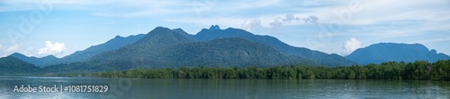 aerial view of daik mountain, daik lingga, riau island