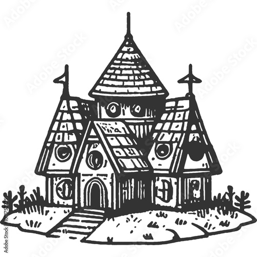A World Apart Vintage Illustration Vector