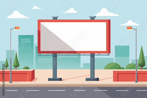 Billboard on Street Wall – Blank Advertising Banner Mockup.