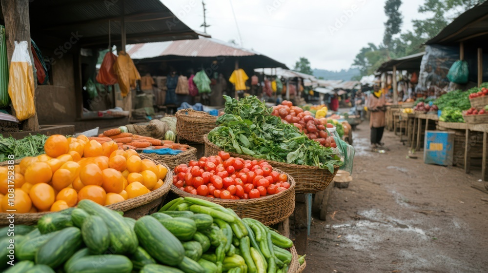 Agricultural produce displayed beautifully at a local market, fresh and colorful Agricultural produce displayed beautifully at a local market, fresh and colorful