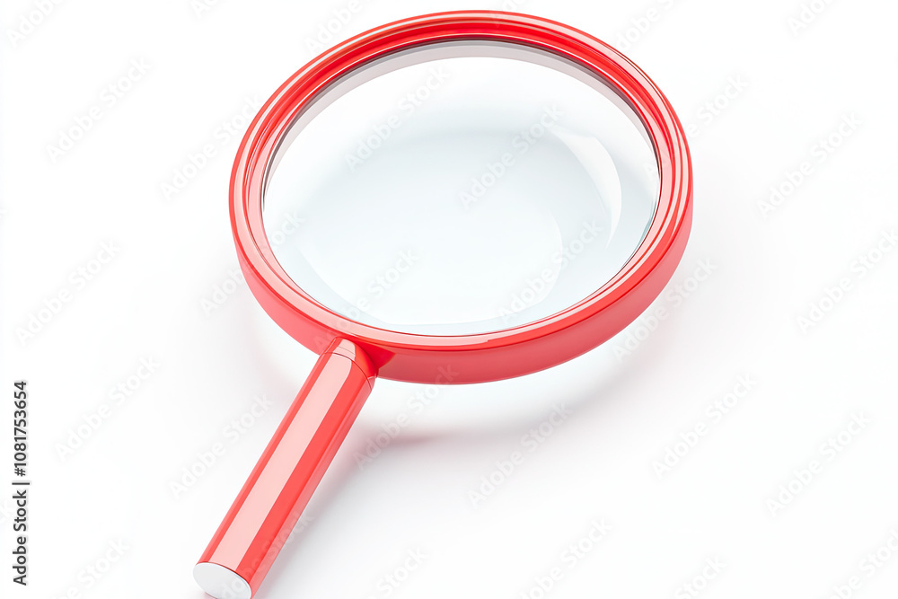 3d style magnifying glass icon with no base, transparent material, red and white, frosted glass, transparent technology sense, ui design, isometric, white background, studio lighting, bright color 3d style magnifying glass icon with no base, transparent material, red and white, frosted glass, transparent technology sense, ui design, isometric, white background, studio lighting, bright color
