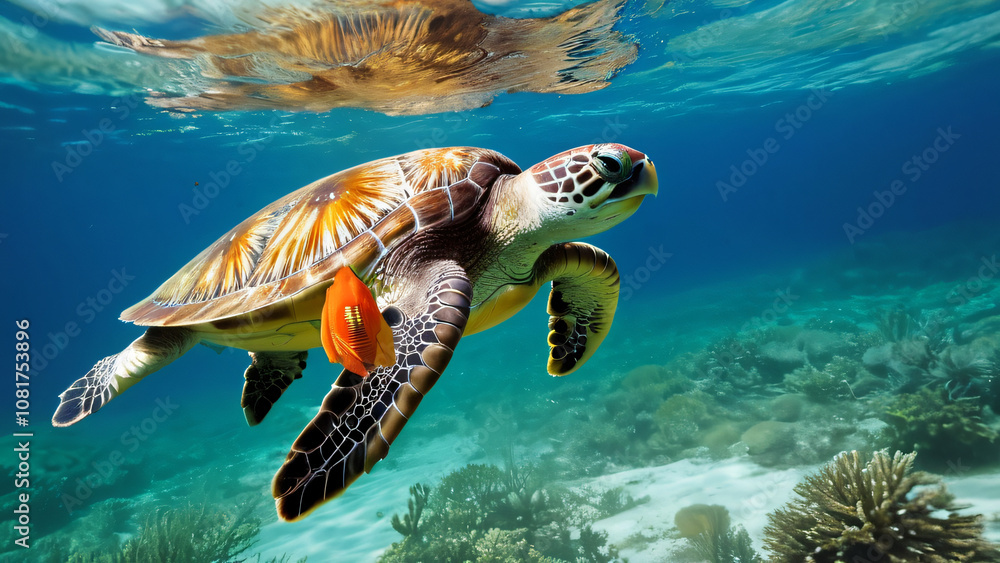 Fototapeta premium turtle swimming