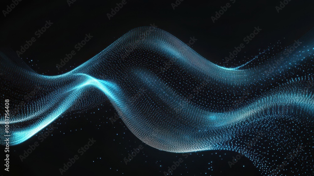 abstract blue and white shining light on black background. A technology and digital concept design abstract blue and white shining light on black background. A technology and digital concept design