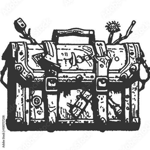 Ruined by Progress Vintage Illustration Vector