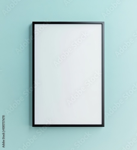 Black Frame on Blue Wall.