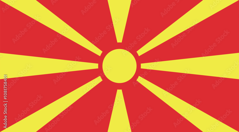 North Macedonia Flag Illustration North Macedonia Flag Illustration