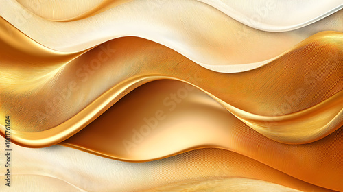 Flowing abstract waves in warm gold tones