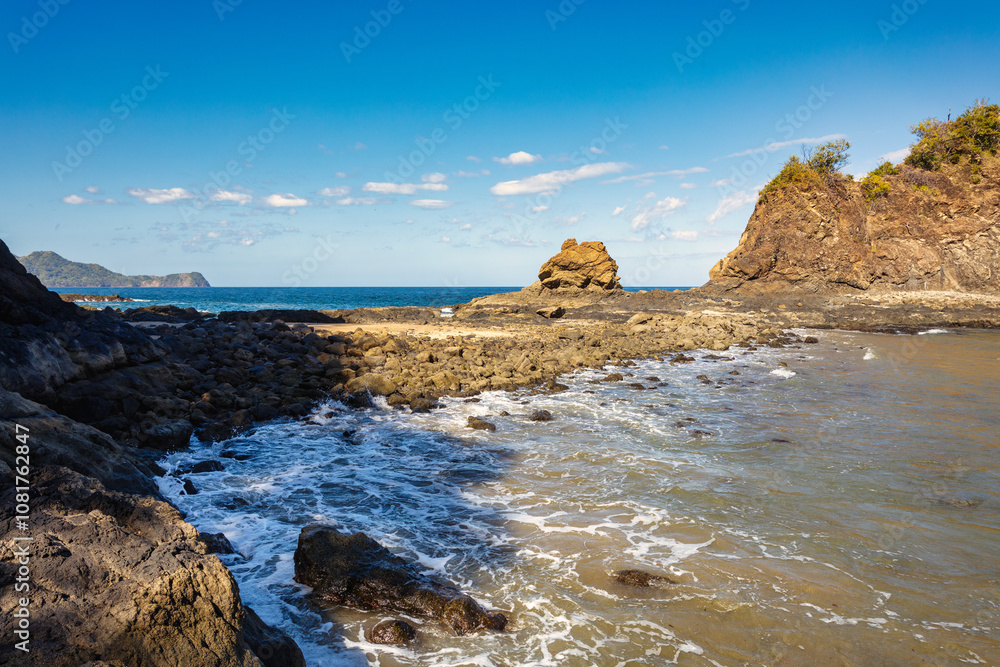 Playa Ocotal and Pacific ocean, rocky shore, El Coco Costa Rica Playa Ocotal and Pacific ocean, rocky shore, El Coco Costa Rica