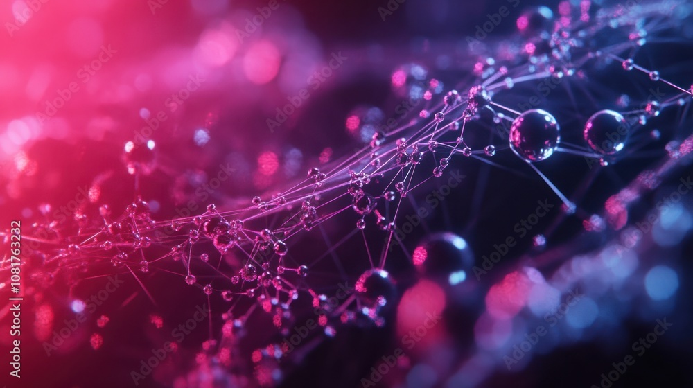 Close-up of DNA strands and molecular structures on a futuristic digital background Close-up of DNA strands and molecular structures on a futuristic digital background