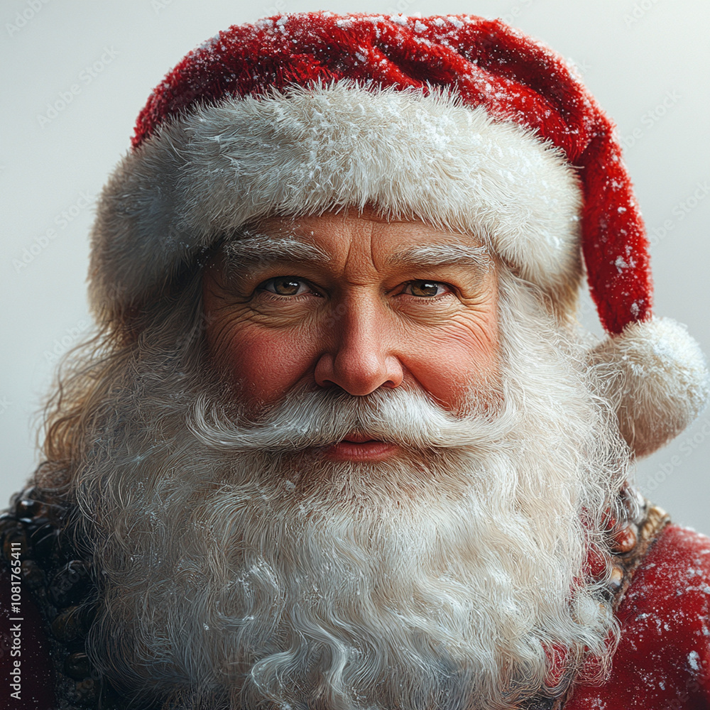 Santa Claus in a red hat is smiling kindly. Santa Claus in a red hat is smiling kindly.
