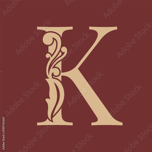 Letter K luxurious initials logo
