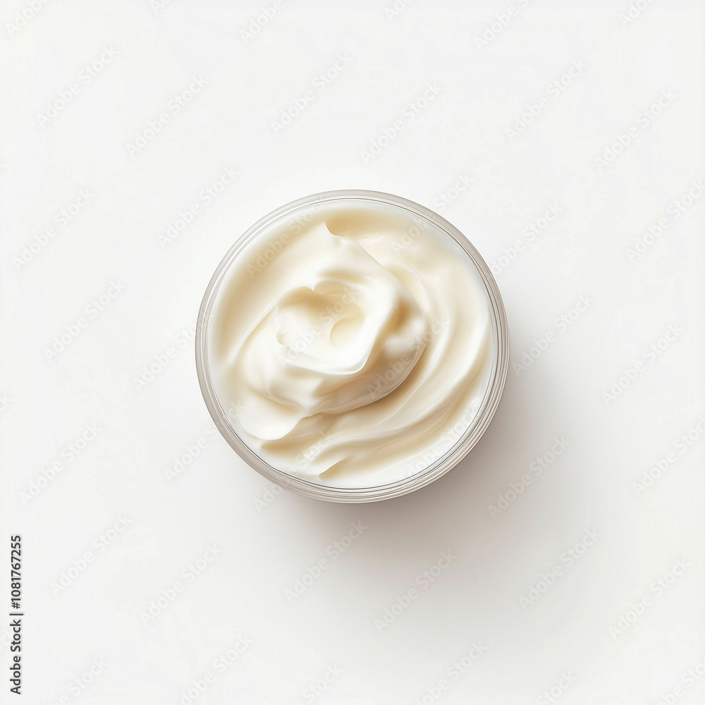 Cream mockup showcasing a smooth and creamy texture on a bright white background, ideal for beauty and skincare marketing Cream mockup showcasing a smooth and creamy texture on a bright white background, ideal for beauty and skincare marketing