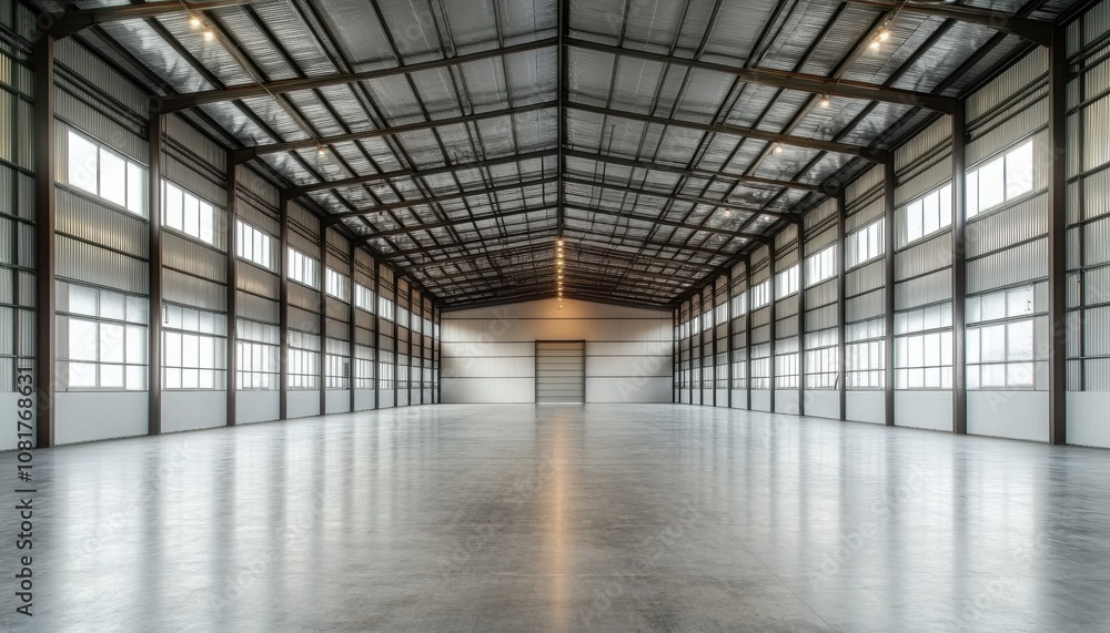 Empty Warehouse Interior. Empty Warehouse Interior.
