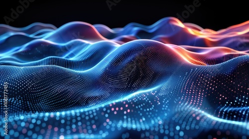 High-tech data visualization with dynamic patterns