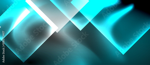 Dark neon colors with glass square shapes