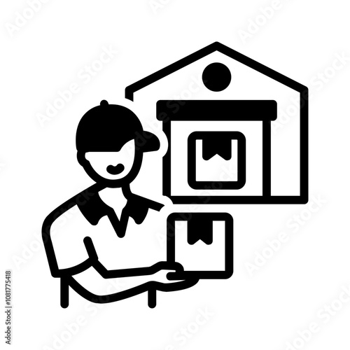 Vector solid black icon  for Direct suppliers