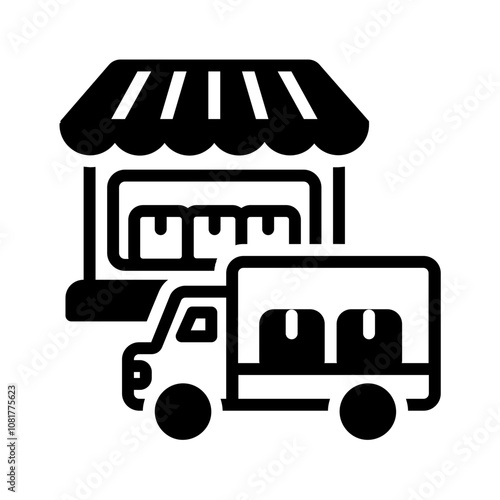 Vector solid black icon  for Wholesalers