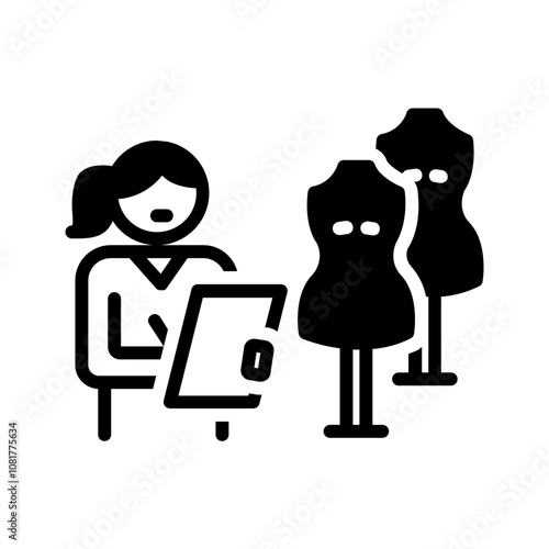 Vector solid black icon  for Boutique accountant