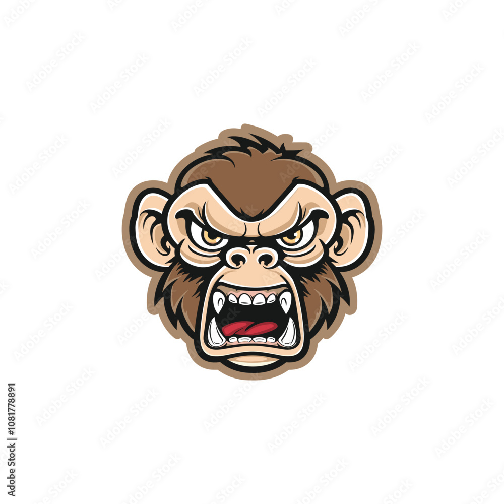 Fototapeta premium Head monkey logo design