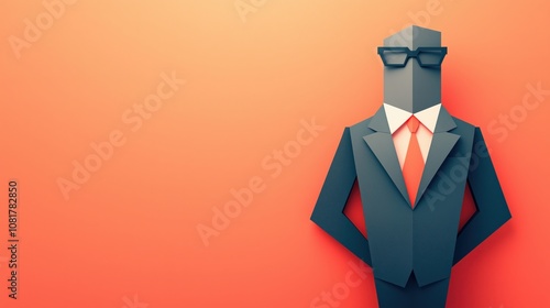 Minimalist Sharp-Edged Businessman Sculpture