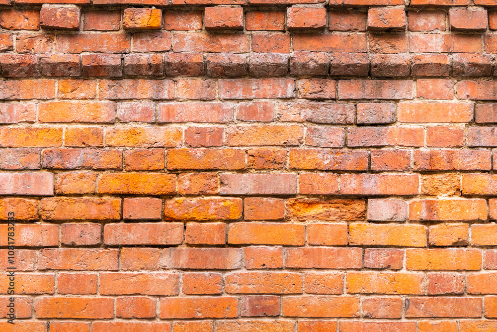 Obraz premium the old monastery wall built of red brick, brickwork texture, can be used for interior design