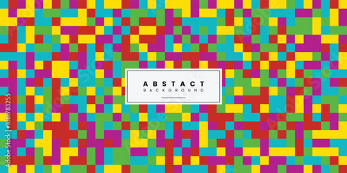 Colorful geometric pixel art decorative wallpaper