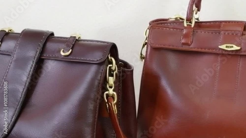 Two brown leather bags 