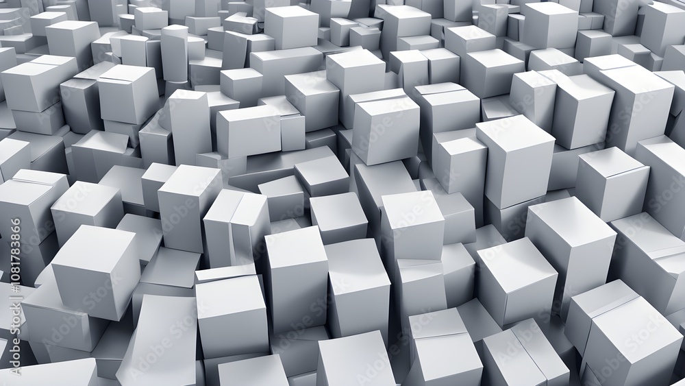 Abstract background of a dense field of white cubes. Abstract background of a dense field of white cubes.
