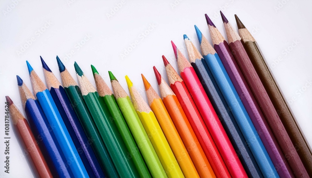 color pencils isolated on white background color pencils isolated on white background