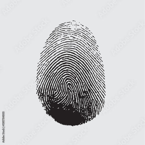 Fingerprint Silhouette on white background