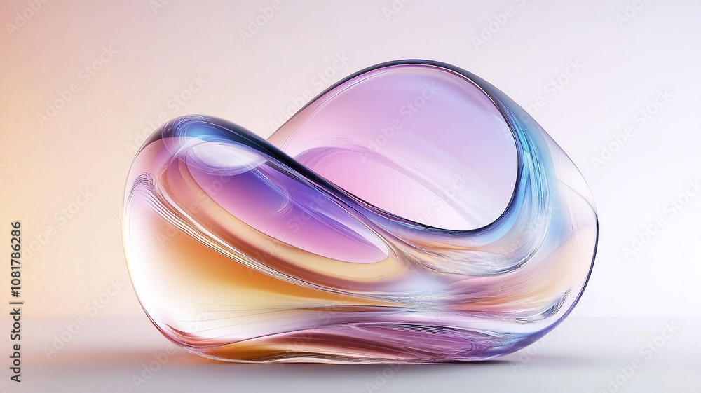 A serene and ethereal abstract image featuring flowing, translucent waves A serene and ethereal abstract image featuring flowing, translucent waves