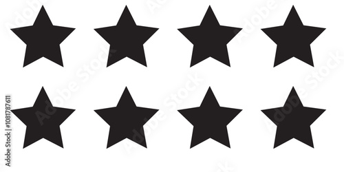 Set rating stars icon badges. Feedback customers. Rank, level of satisfaction rating. Five stars customer product rating review. 5 star rating icon. Vector illustration.