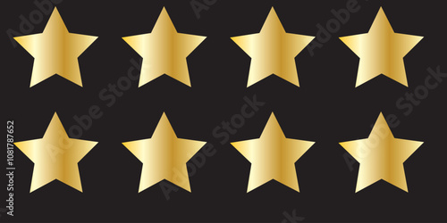 Set rating stars icon badges. Feedback customers. Rank, level of satisfaction rating. Five stars customer product rating review. 5 star rating icon. Vector illustration.