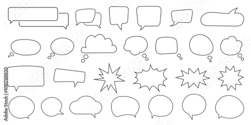 Big Set of Chat Bubble Outline Icons