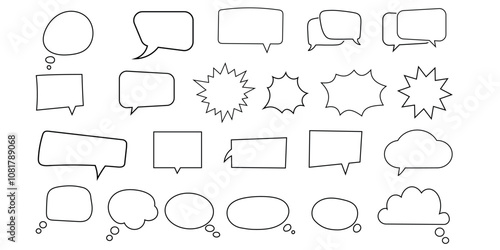 Big Set of Chat Bubble Outline Icons