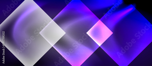 Dark neon colors with glass square shapes