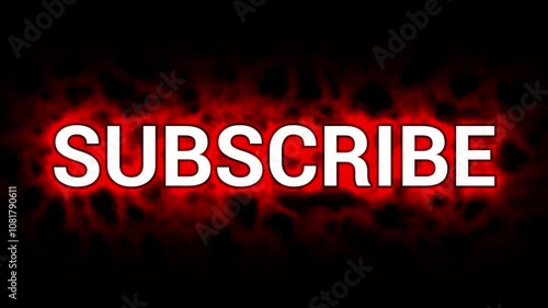 perfect looping large red subscribe graphic with mist effect photo