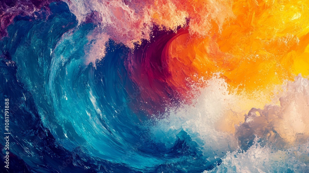 Fototapeta premium Wave abstract background with colorful colors