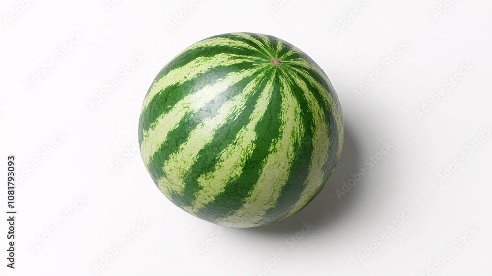 44.A fresh watermelon with a smooth, glossy surface, isolated on a white background. The fruit’s signature striped pattern is clear, and the lighting brings out the rich green tones. 44.A fresh watermelon with a smooth, glossy surface, isolated on a white background. The fruit’s signature striped pattern is clear, and the lighting brings out the rich green tones.