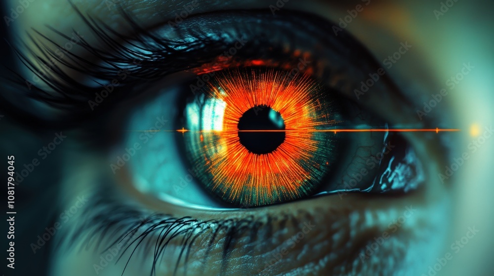 A close-up of a mesmerizing orange eye with intricate details and reflections, symbolizing vision and perception. A close-up of a mesmerizing orange eye with intricate details and reflections, symbolizing vision and perception.