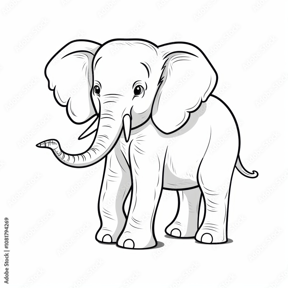 A cute cartoon illustration of a baby elephant. A cute cartoon illustration of a baby elephant.