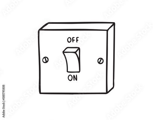 Light switcher isolated doodle hand drawn icon on white background. eps10 light switcher sign