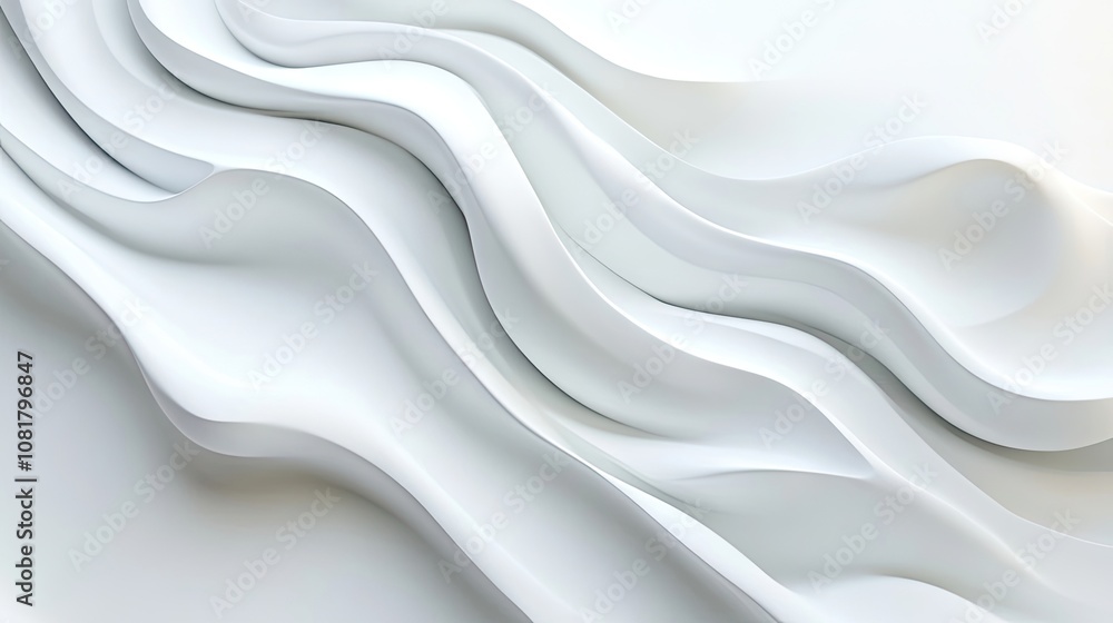 Dynamic wave motif in a clean white space, embodying a start fresh concept ideal for creative designs and projects. The dynamic wave motif adds a contemporary touch.