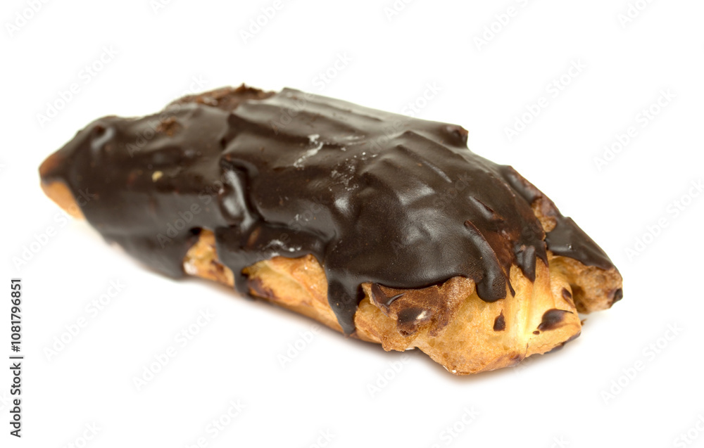 choux pastry with cream in chocolate choux pastry with cream in chocolate