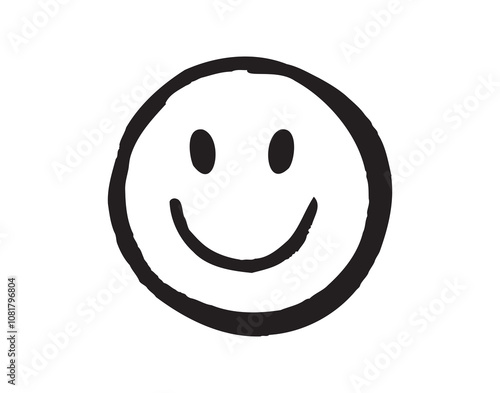 Smile face Doodle sketch style icon. Smiling face hand drawn, happy emotion concept.