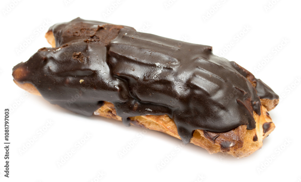 choux pastry with cream in chocolate choux pastry with cream in chocolate