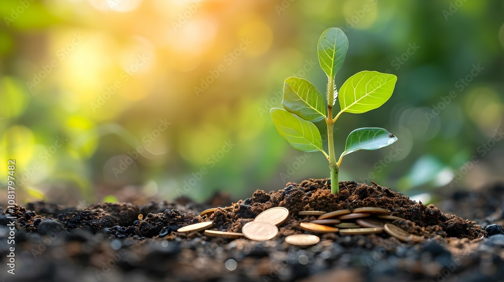 Planting the seeds of success, the journey of business growth, money growth, saving and investing concept, personal finance background, conceptual imagery of financial concepts. Generative AI Planting the seeds of success, the journey of business growth, money growth, saving and investing concept, personal finance background, conceptual imagery of financial concepts. Generative AI