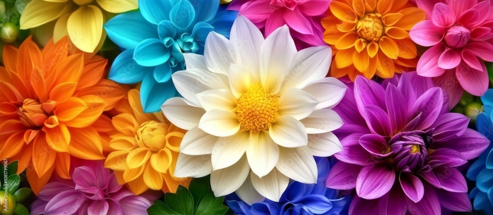 Vibrant Floral Composition on a Luminous Background Vibrant Floral Composition on a Luminous Background