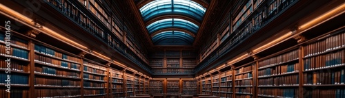 Wallpaper Mural Intricate ornamental skylight casting delicate light in an antique library, enhancing its timeless elegance. Torontodigital.ca