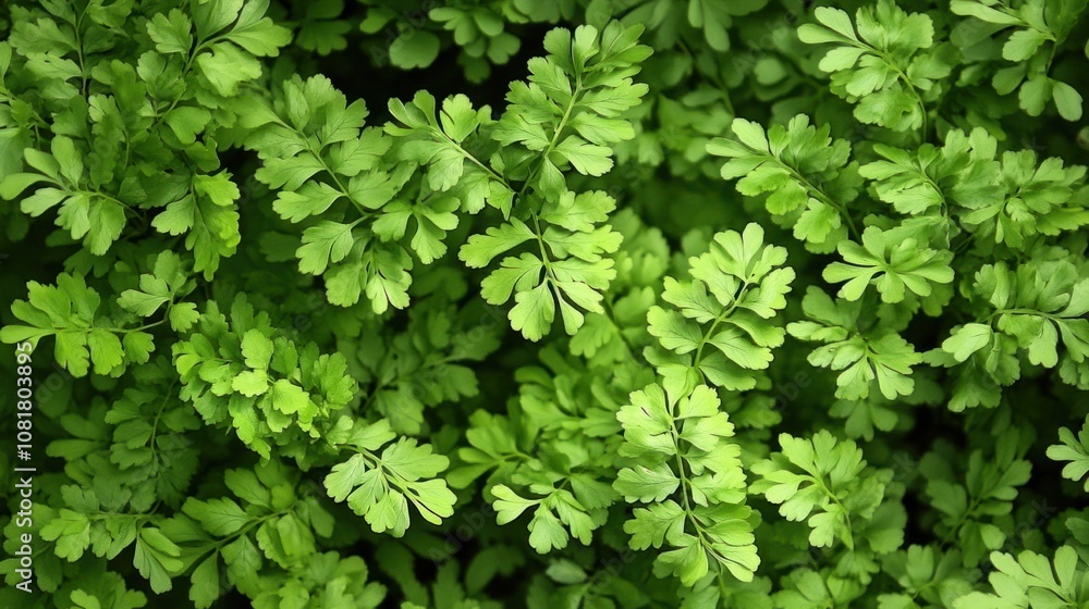 Obraz premium Close-up of delicate fern leaves, forming a soft and natural plant background